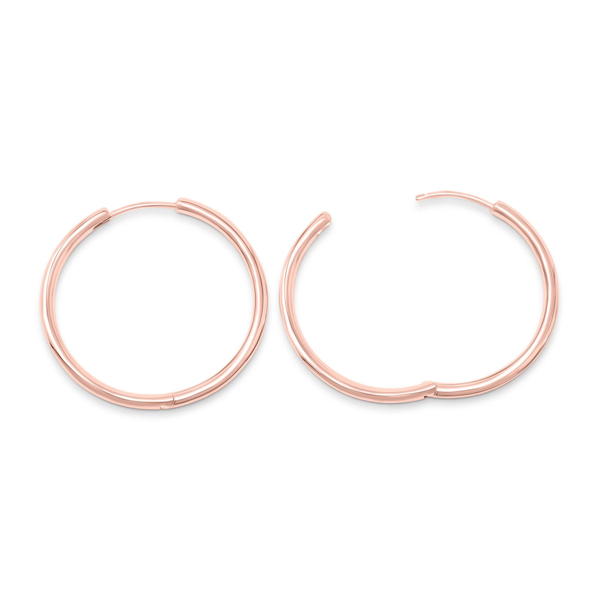 Large rose gold hoop earrings