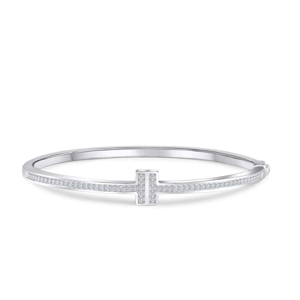 the gia silver hinged bangle