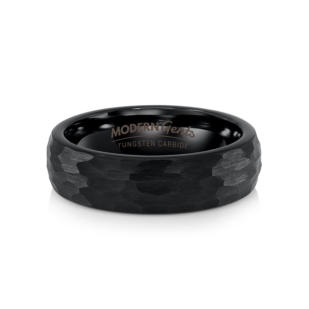 hammer black mens tungsten wedding ring