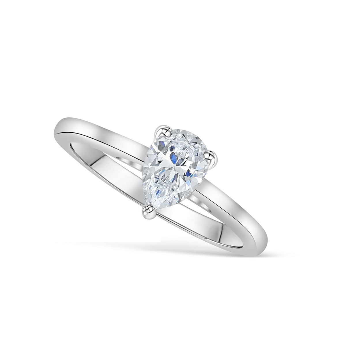 the daisy silver pear cut engagement rings