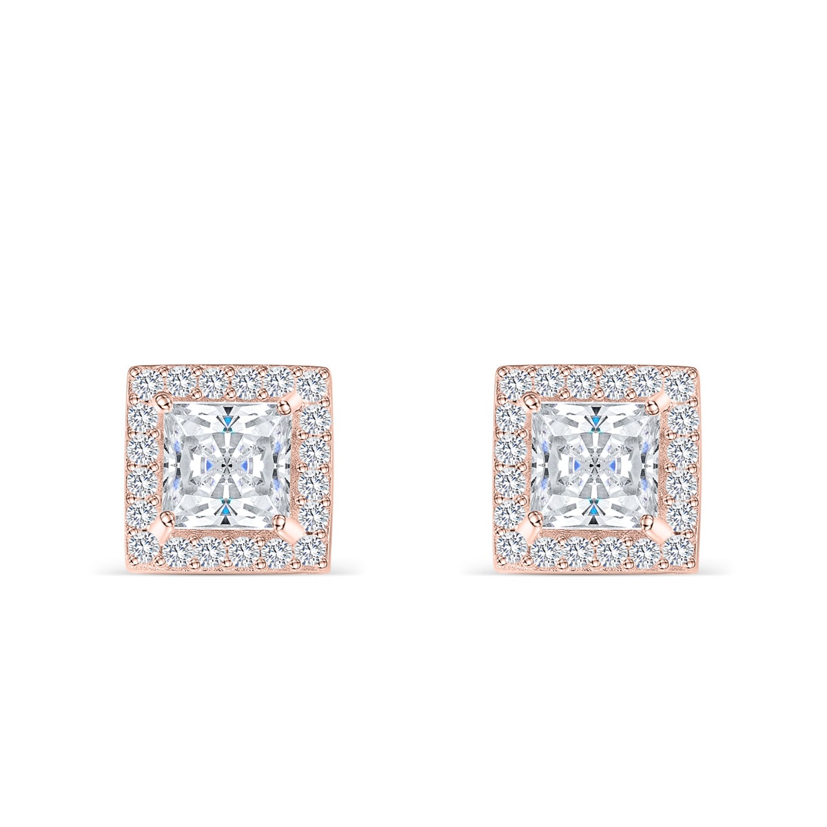 the arya princess cut earrings