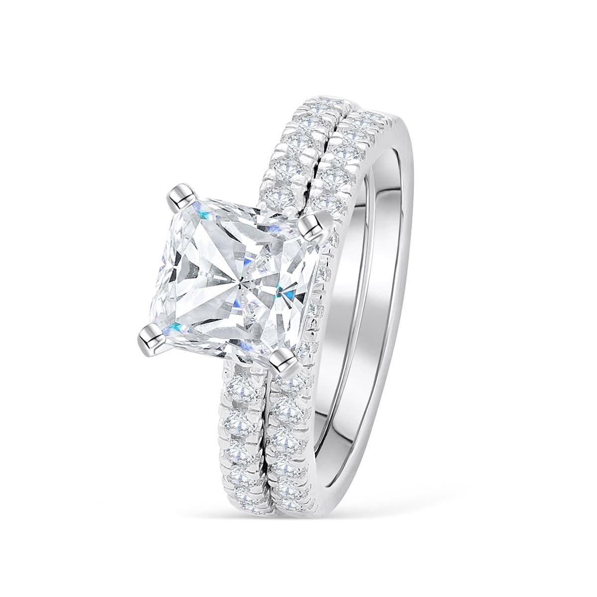 the amore princess cut wedding set