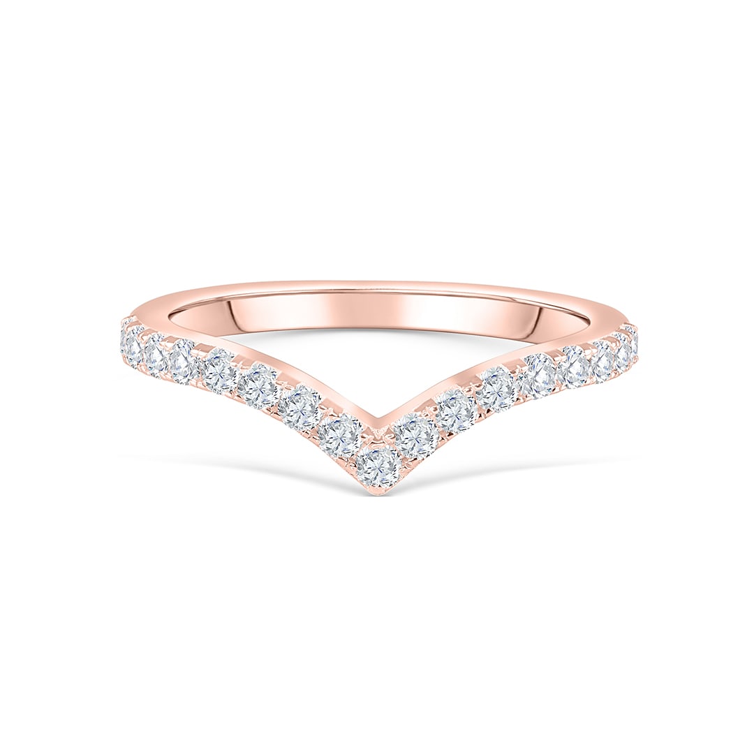 the zoey rose gold chevron wedding band