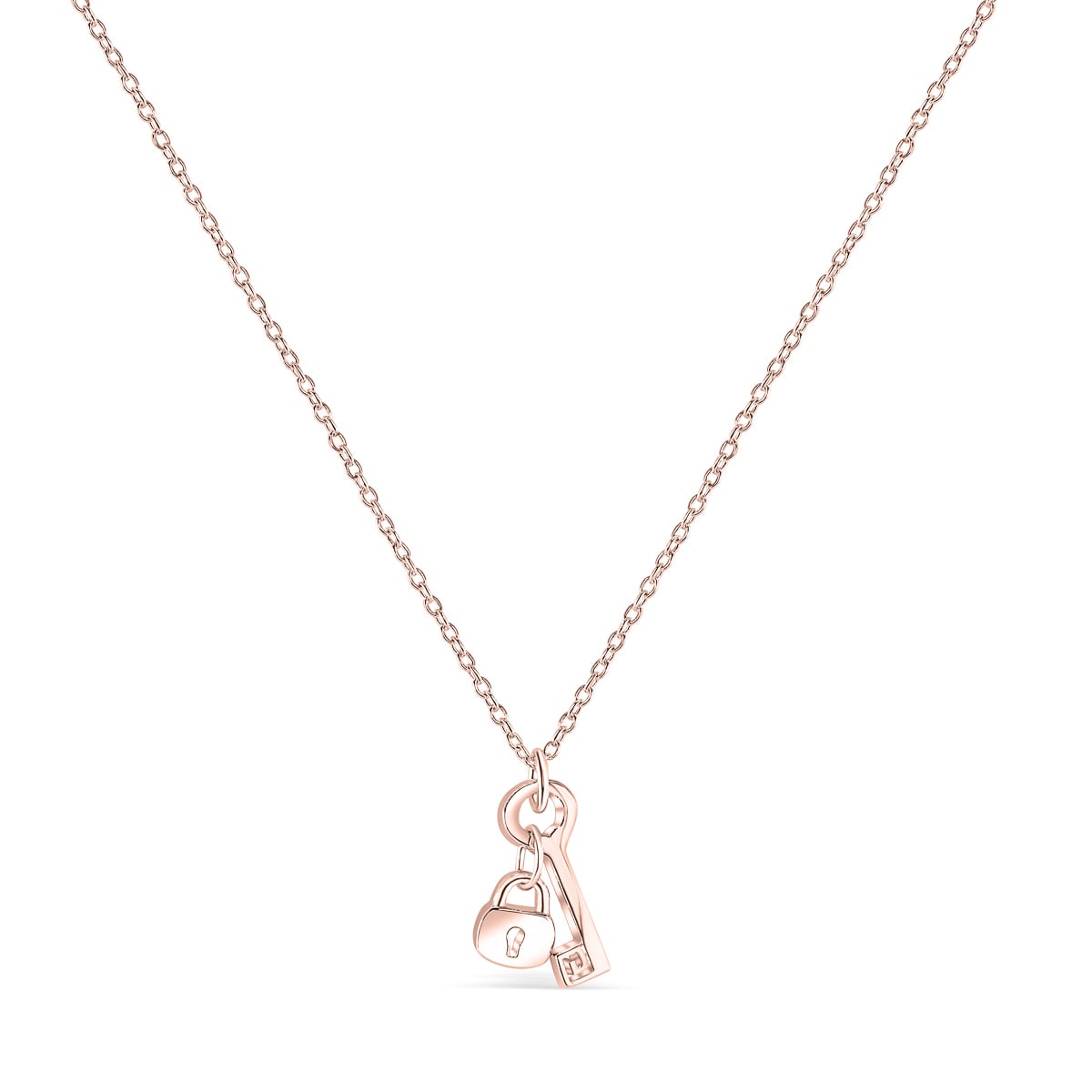 affinity lock key necklace rose gold