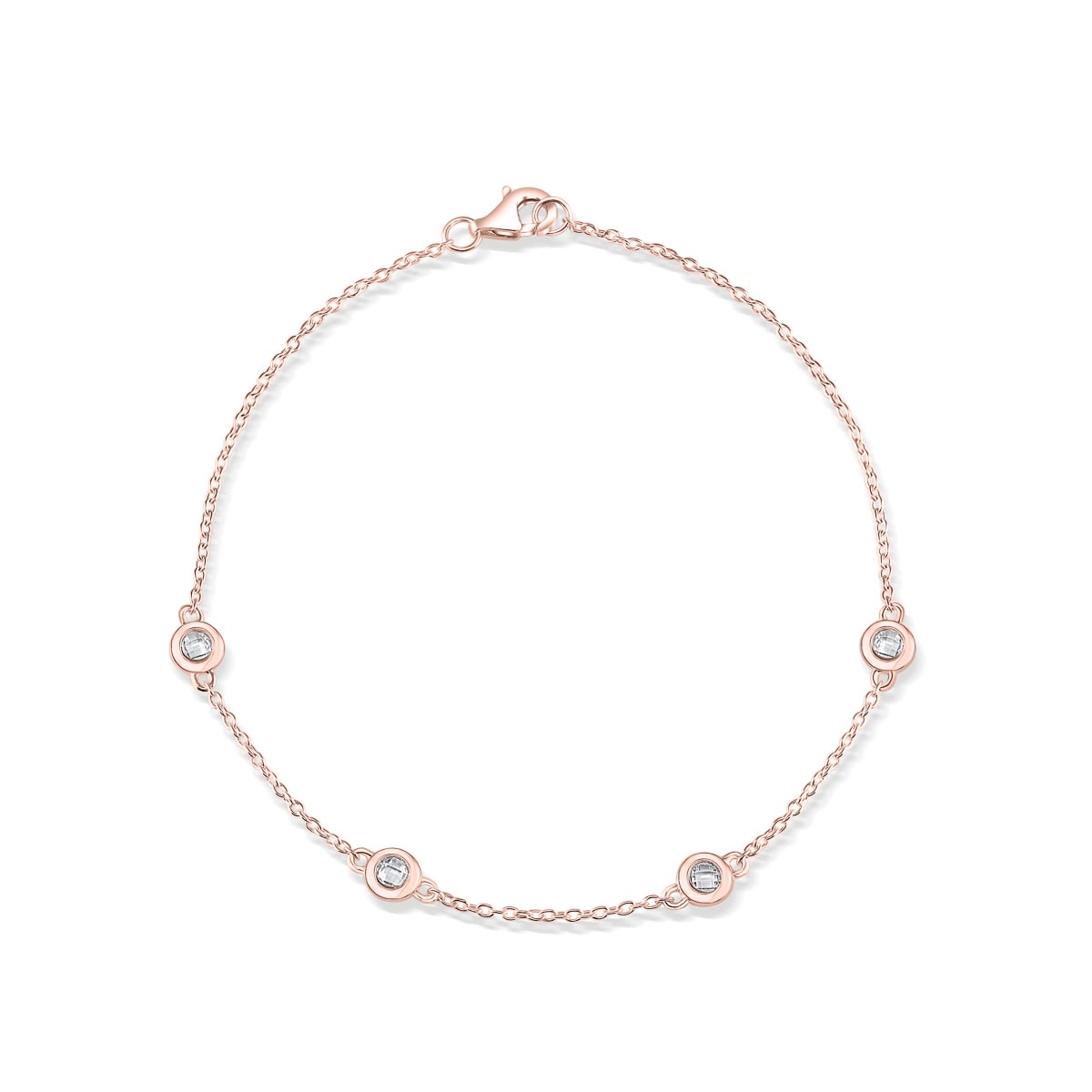 the hana rose gold round cut bracelet