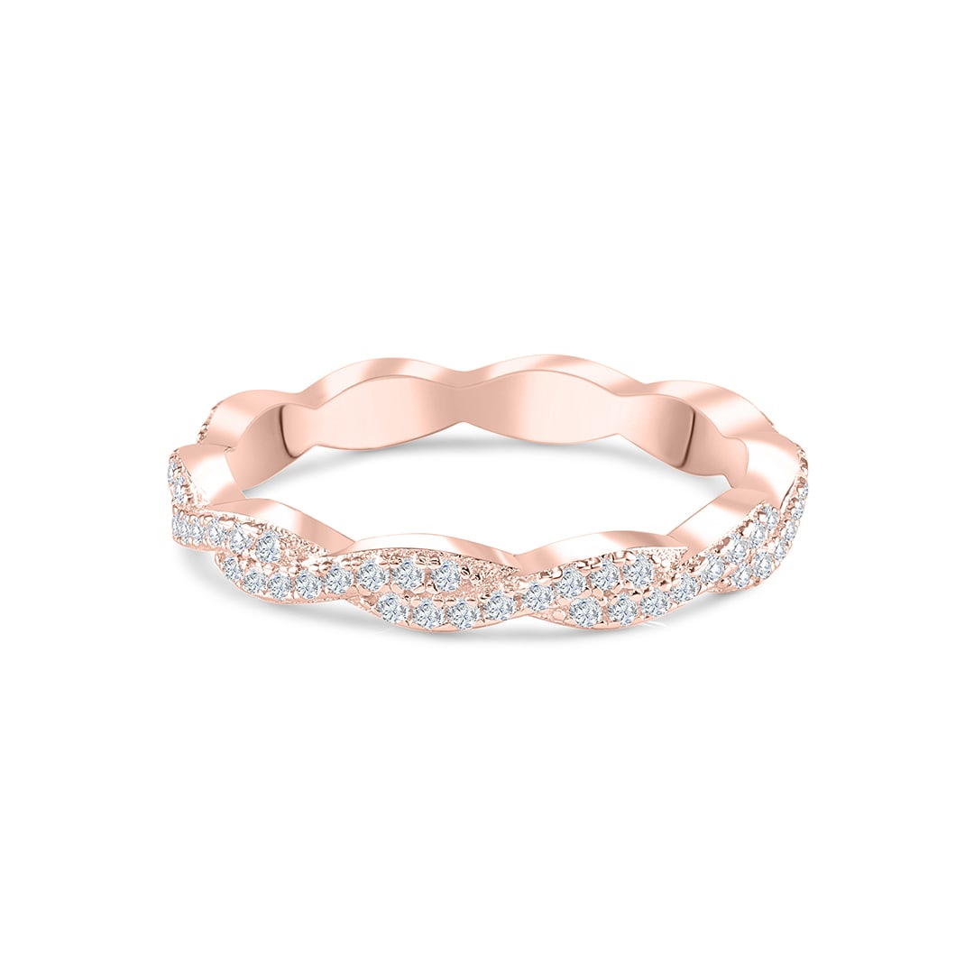 the sadie rose gold vintage twisted wedding band setting