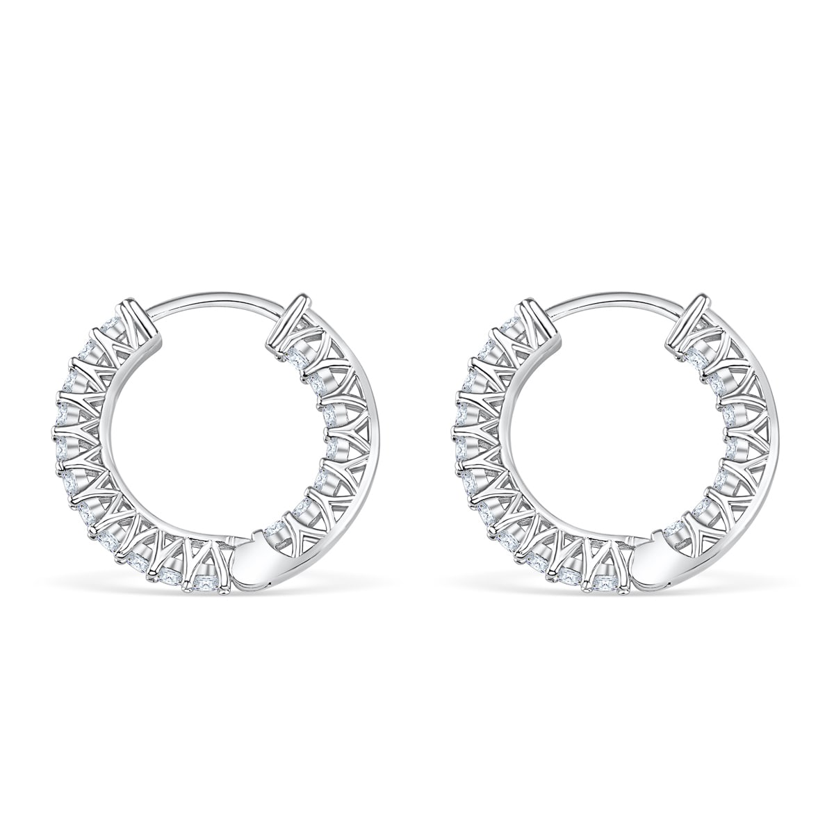 the ivy silver hoop earrings settings