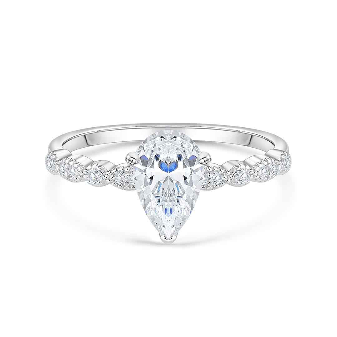 the scarlett vintage pear cut engagement ring