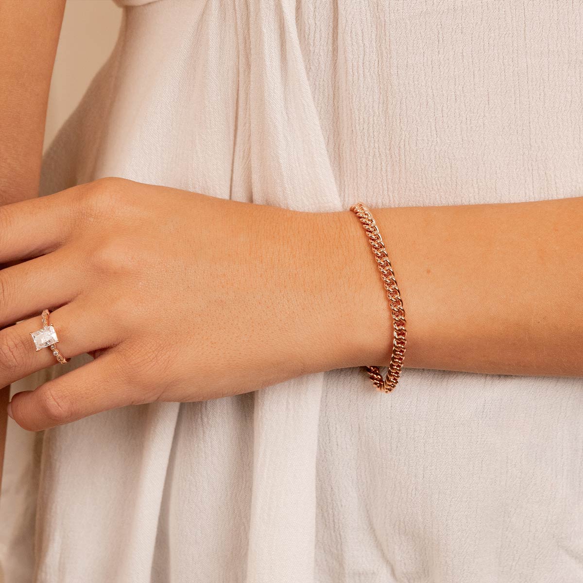 Simple affordable rose gold chain bracelet