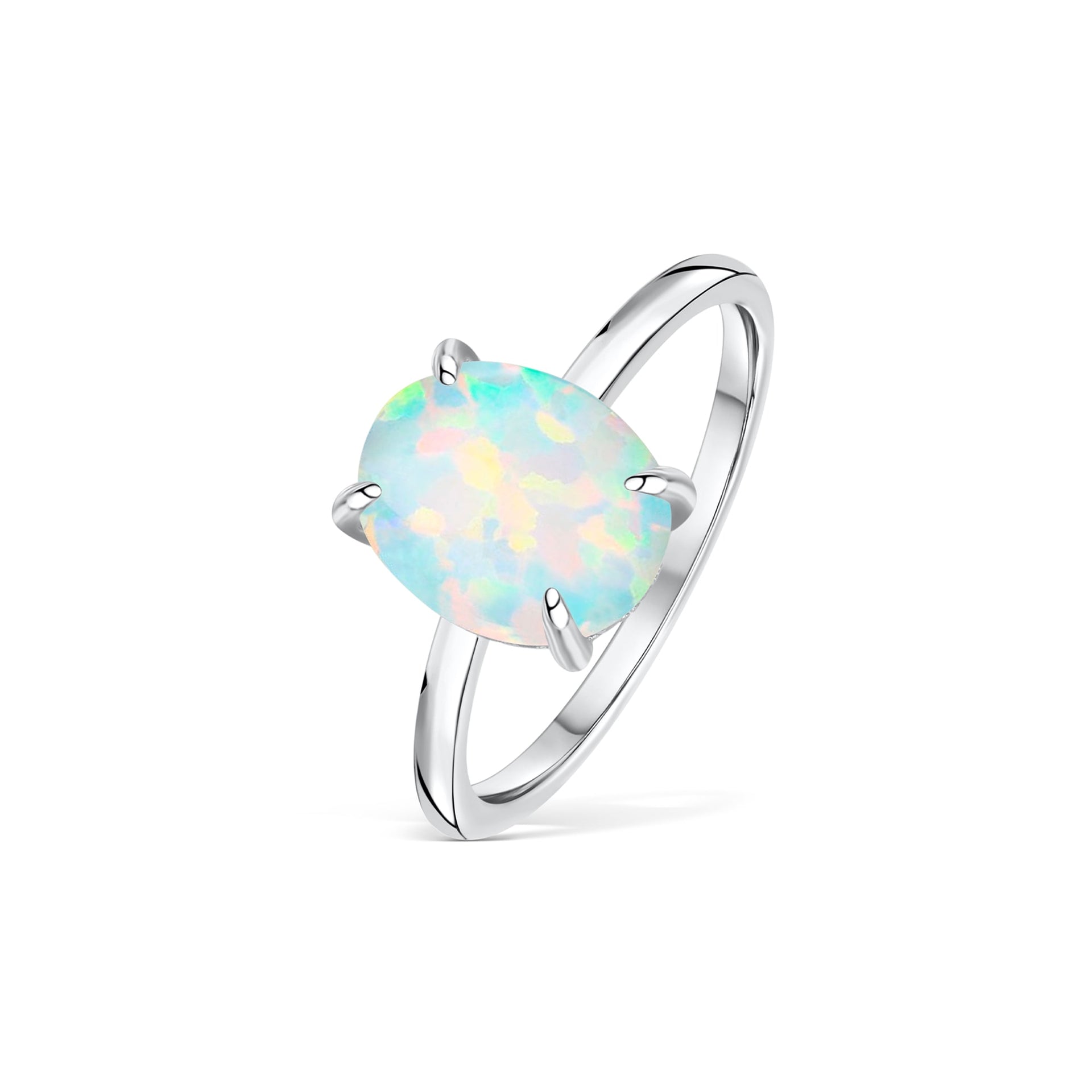 Hidden Halo Opal Oval Ring