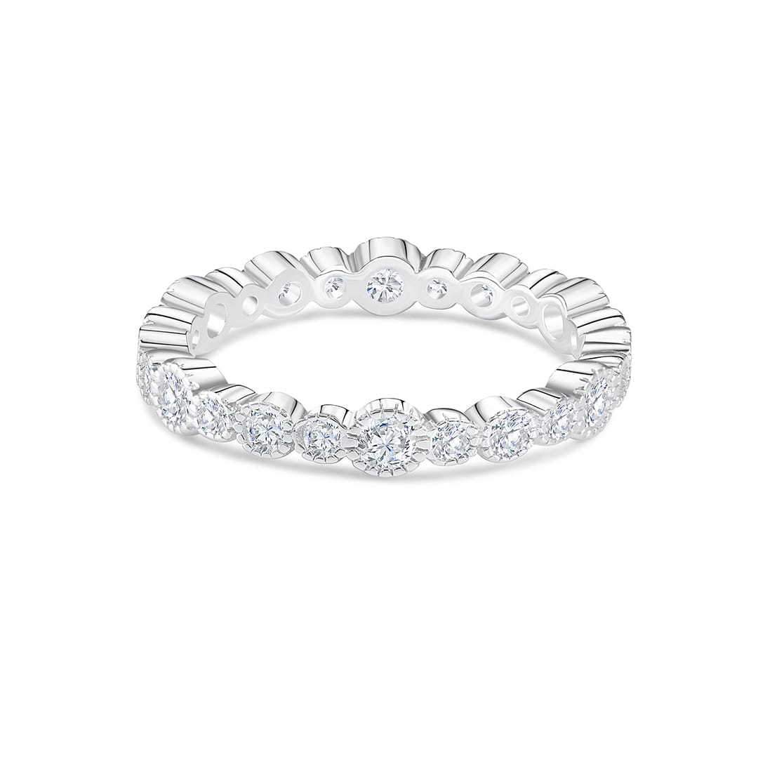 the mia silver vintage wedding band