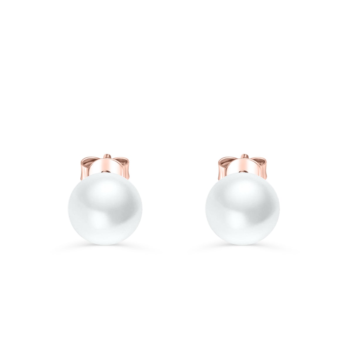 the pearl rose gold stud earrings settings