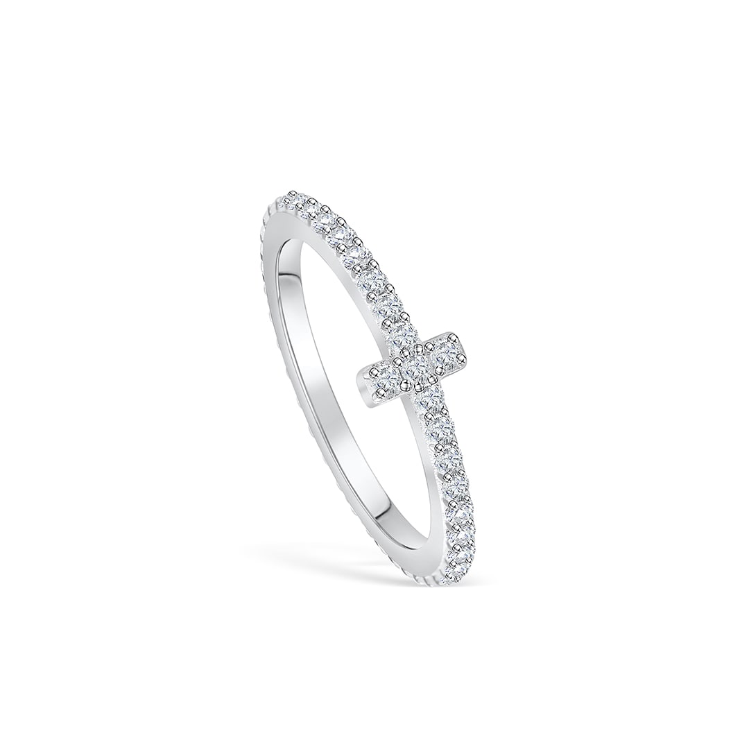 the stella silver wedding band setting