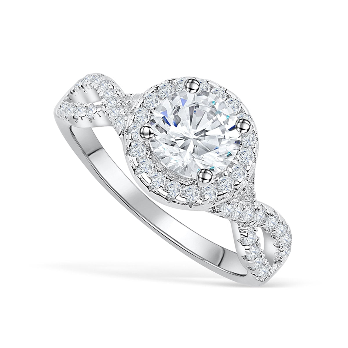 the grace silver vintage halo wedding ring