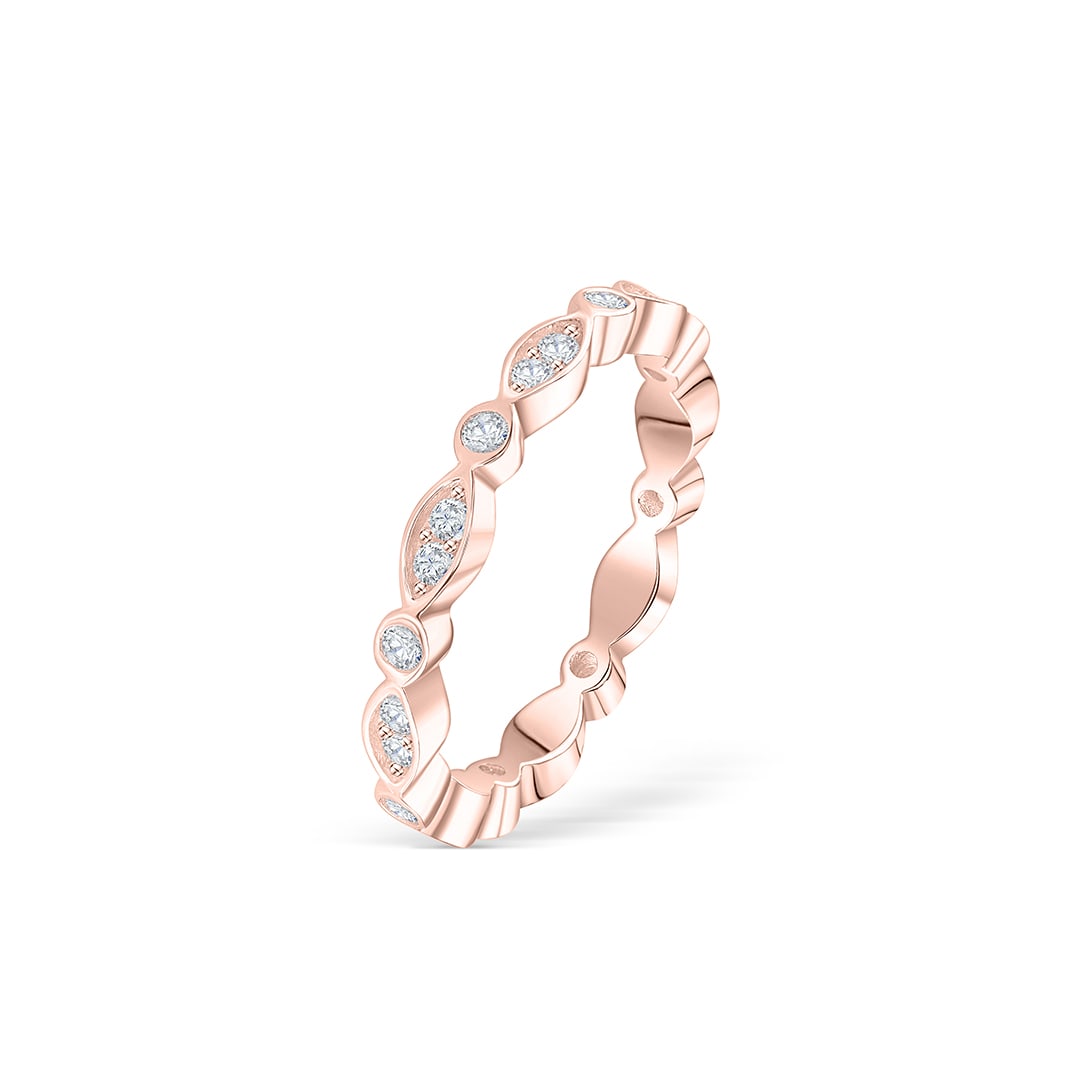 the bella rose gold vintage wedding band