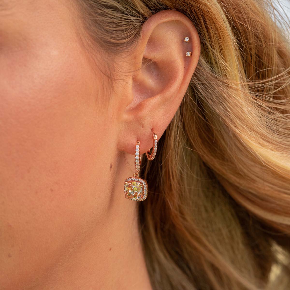 Womens cute rose gold hoop earring