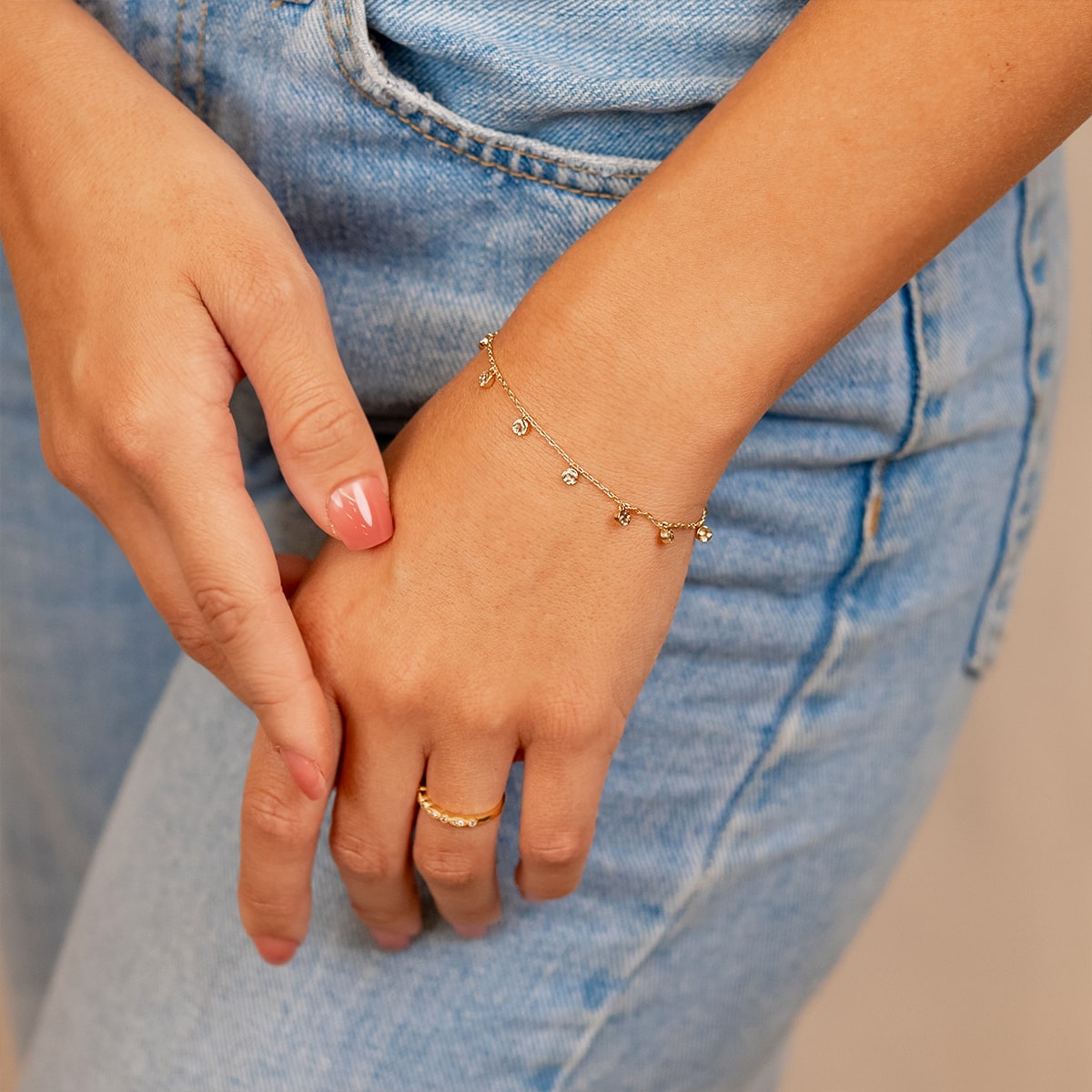 Unique gold charm bracelet