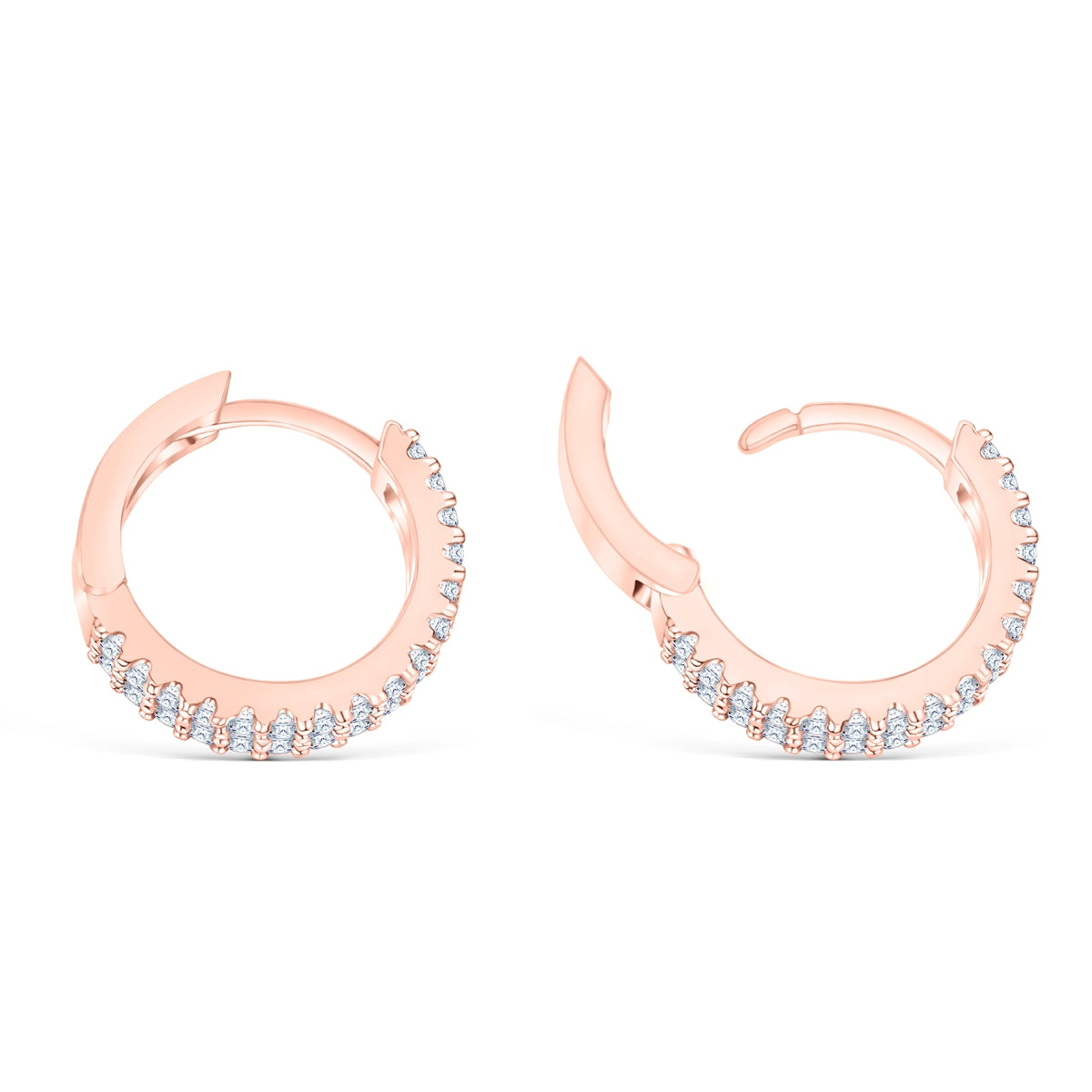 Shimmering rose gold hoop earrings