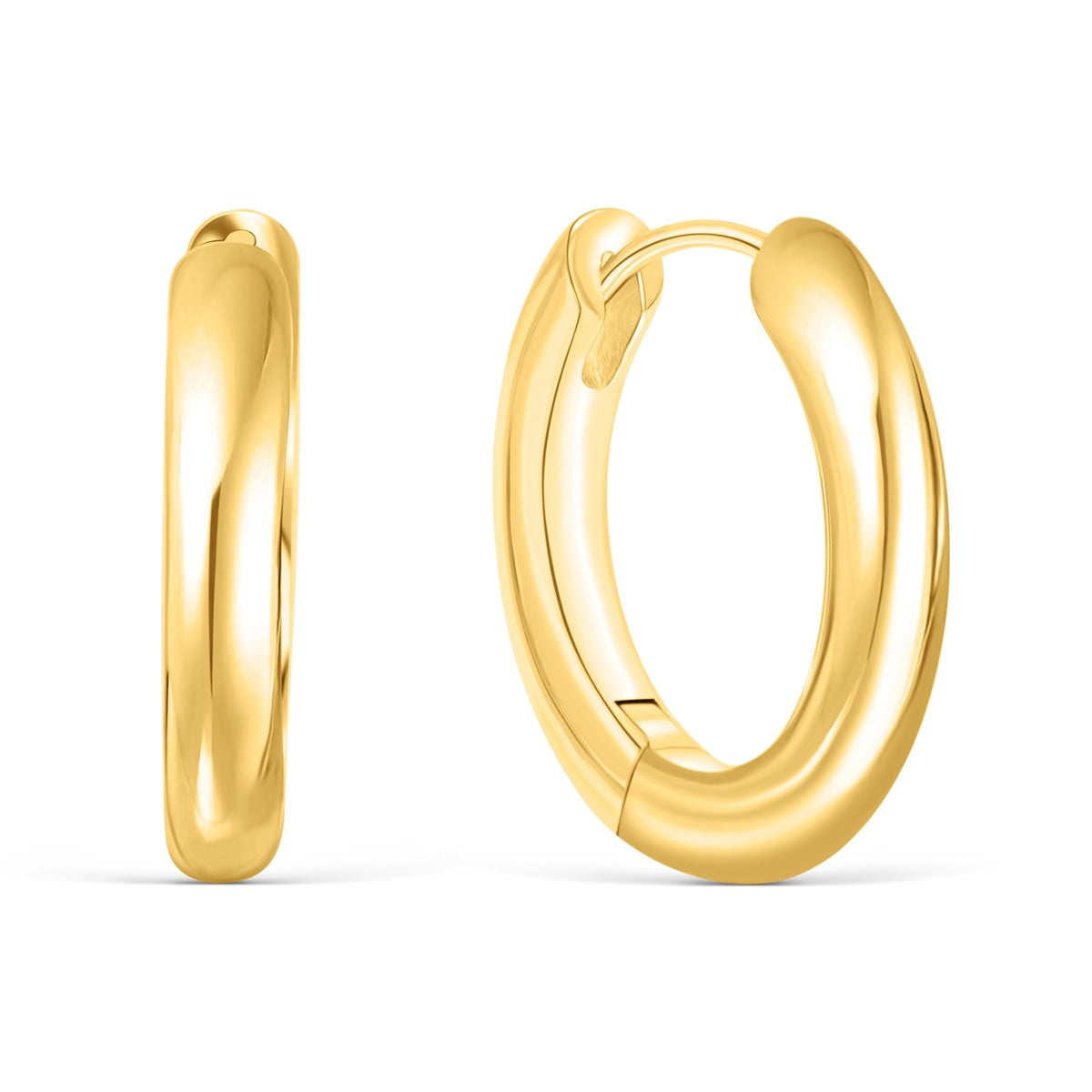 Thick gold hoop earrings