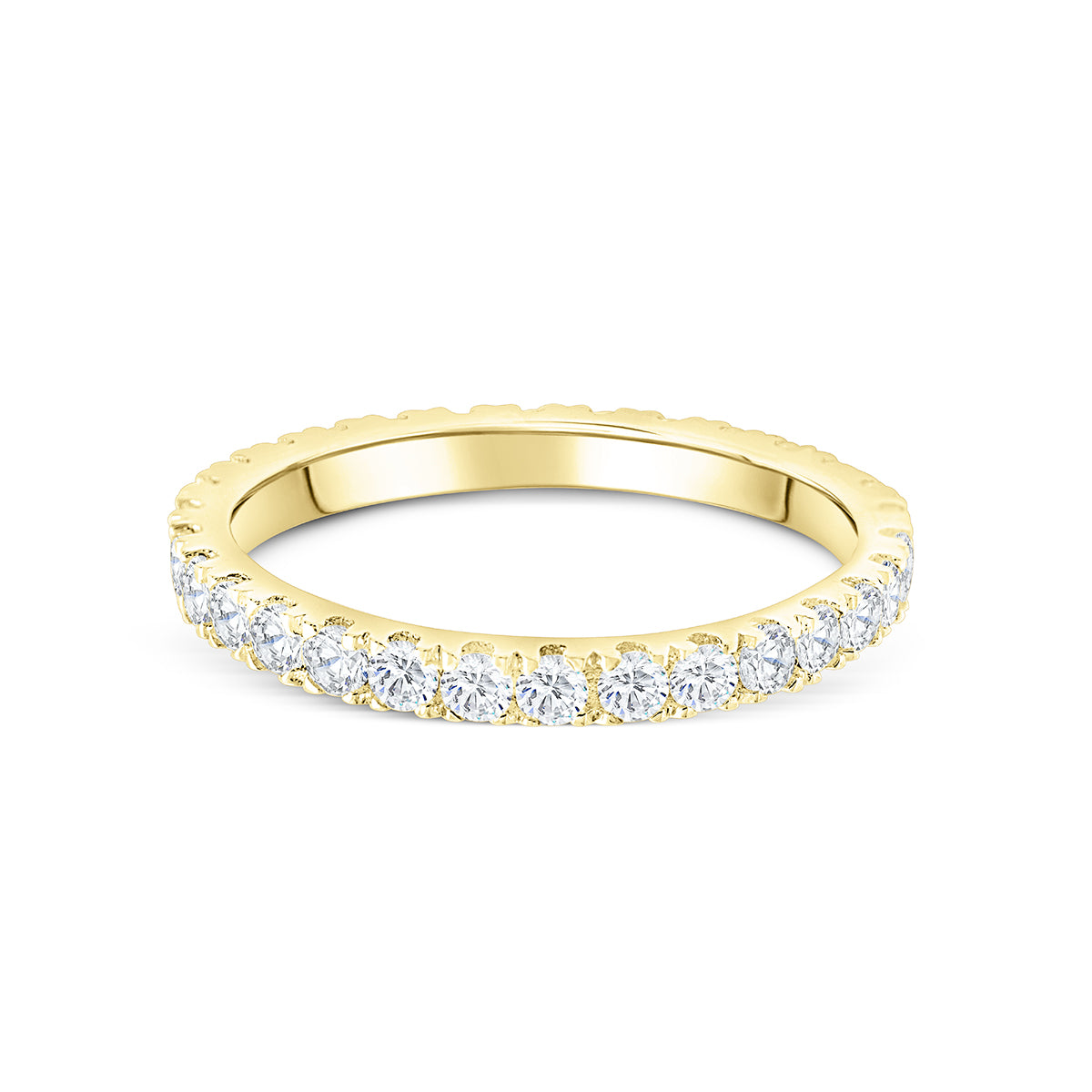 Eternity wedding band yellow gold