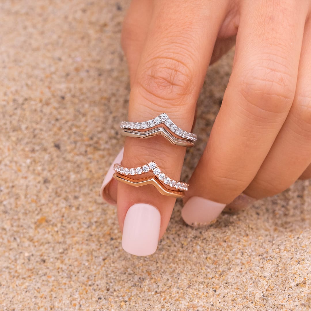 chevron ladies rings