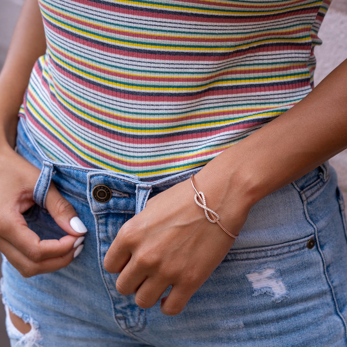 rose gold bracelet with cuff