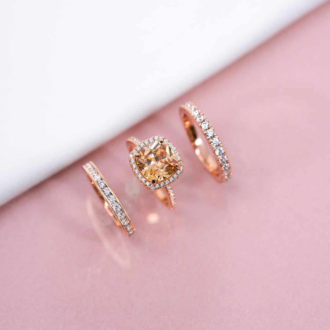 rose gold wedding rings