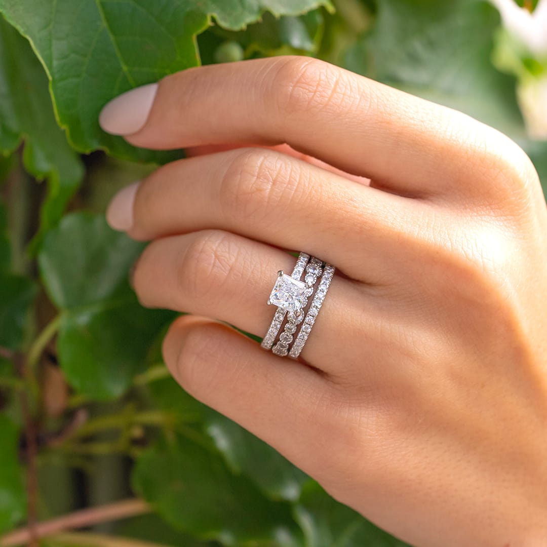 wedding rings on female hand