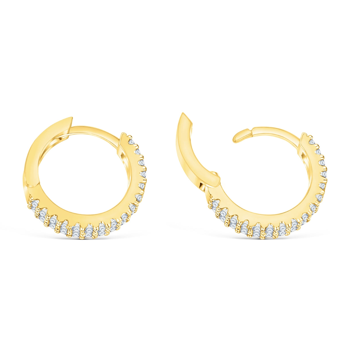 Shimmering gold hoop earrings