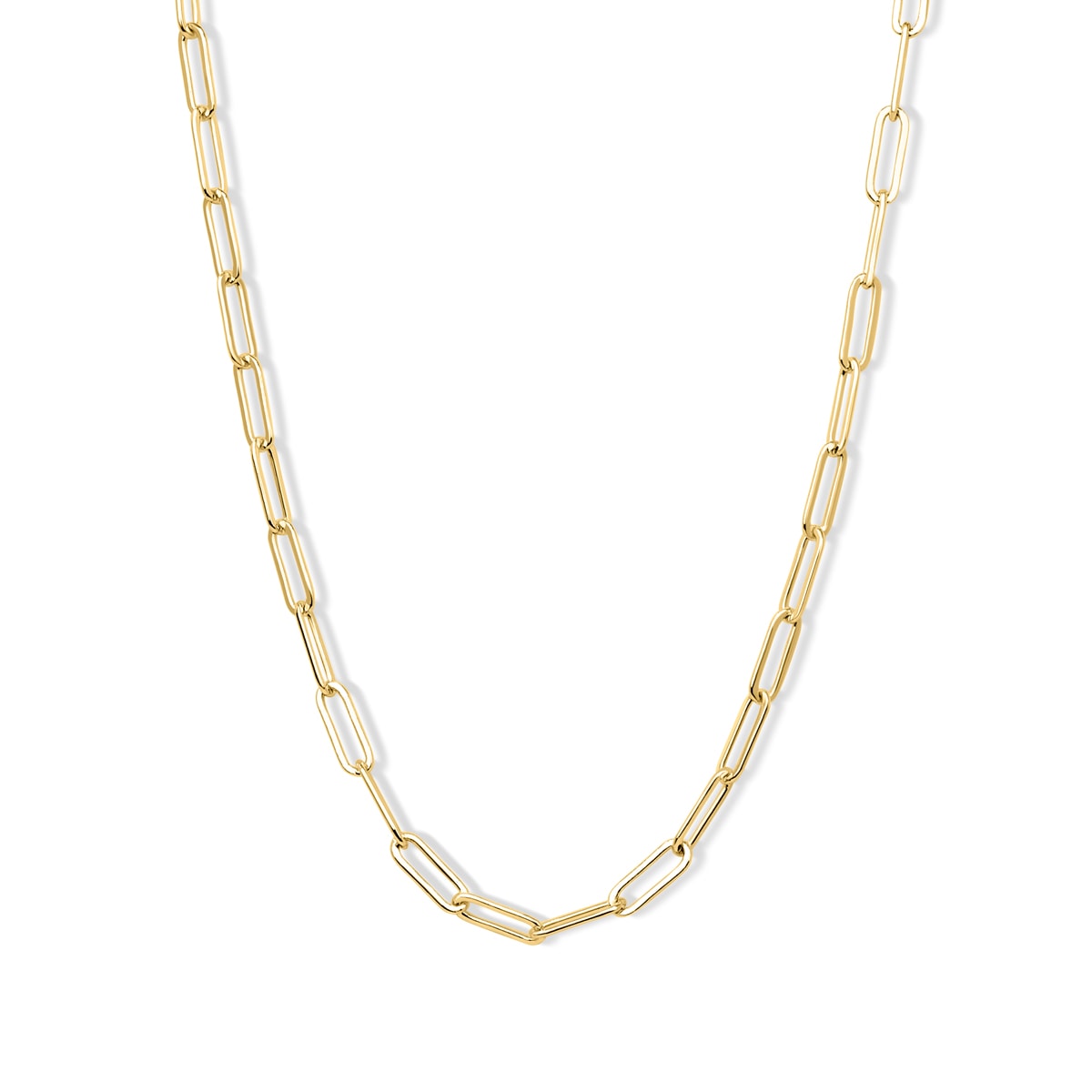 Gold paperclip chain necklace