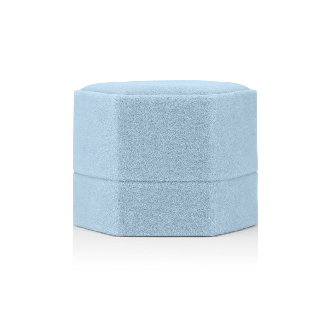 Blue hexagon ring box