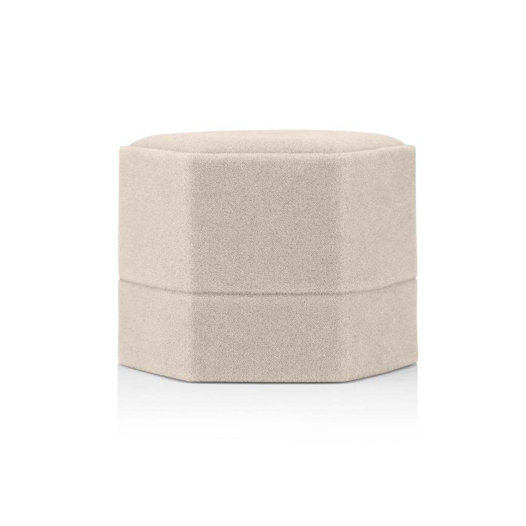 Stone colored hexagon ring box